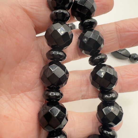 JAY KING DTR Black Onyx Necklace Faceted & Smooth Stone 925 Mine Finds 18"-20" - Picture 11 of 11
